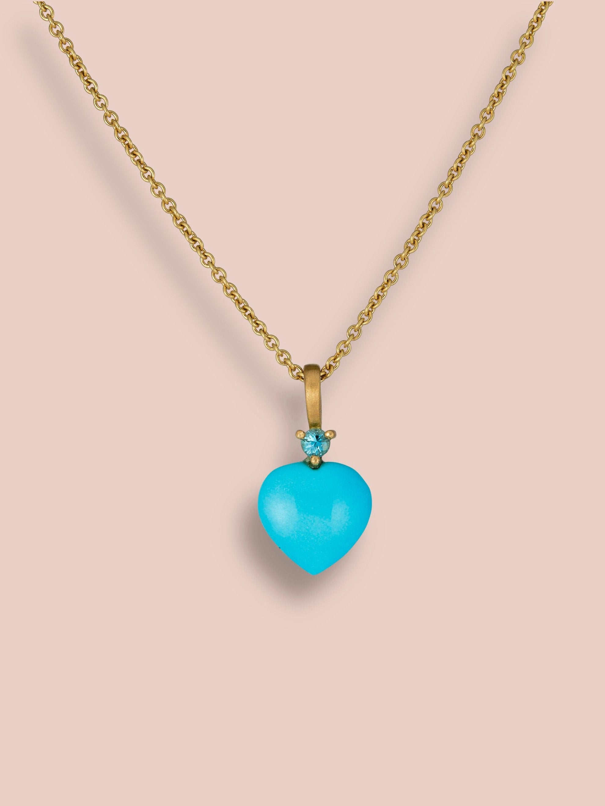 Sterling top Silver Turquoise Artisan Heart Pendant Necklace, 18 Inches, Handcrafted Statement Jewelry for the artistic soul, (LJ-N736)