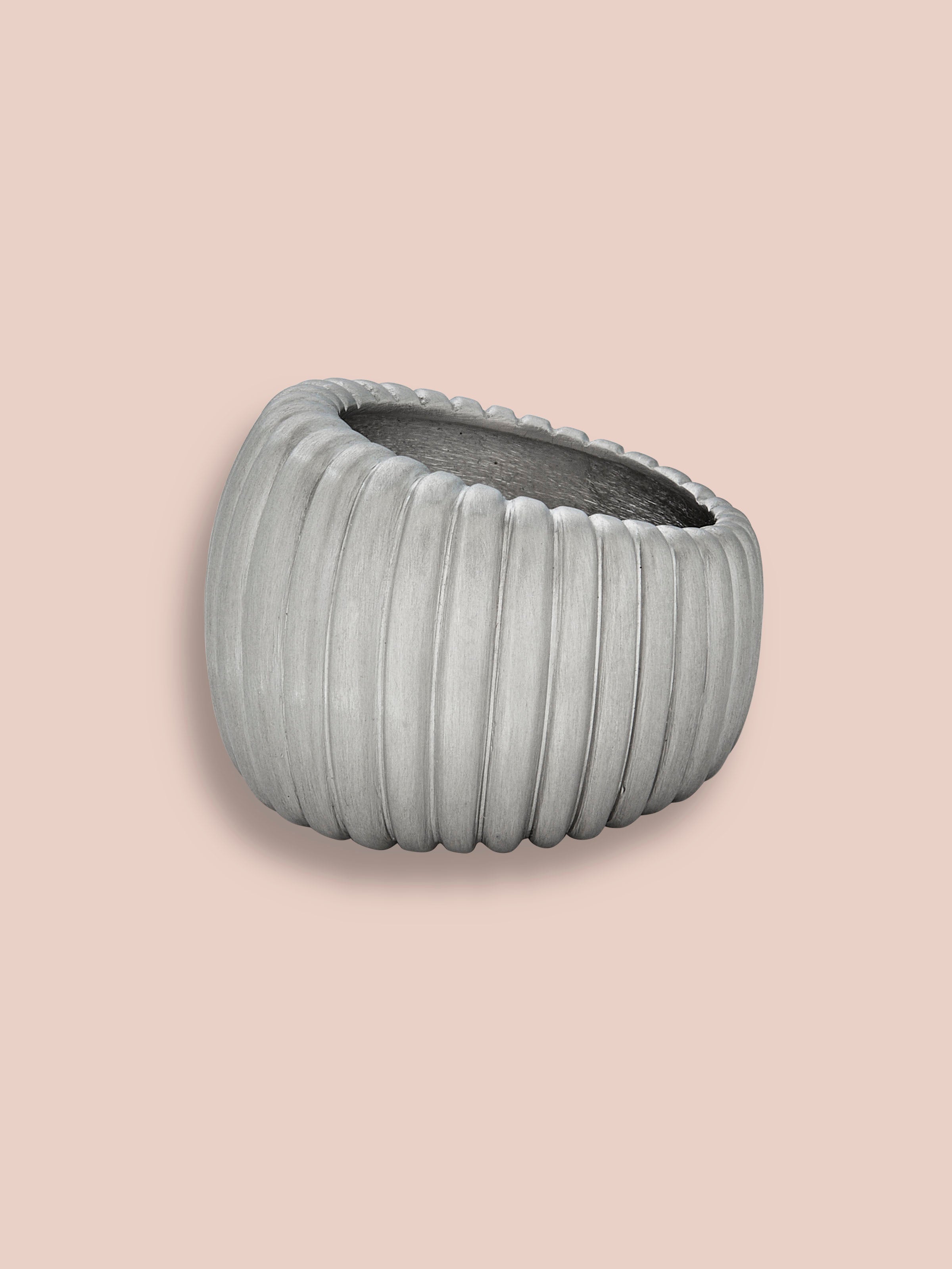 Anello rigato large - Platinum – Elva Studio LLC