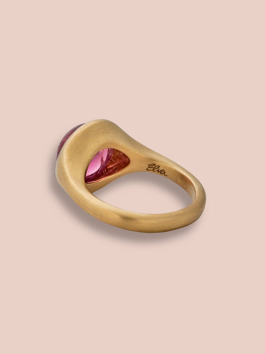 Round Anello all'Inglese ring - 4.00ct Rubellite