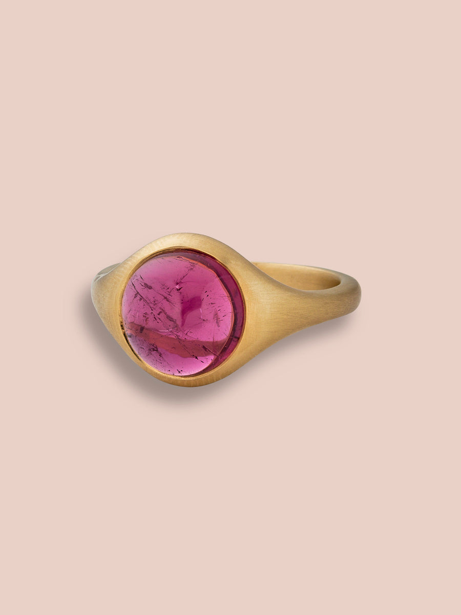 Round Anello all'Inglese ring - 4.00ct Rubellite