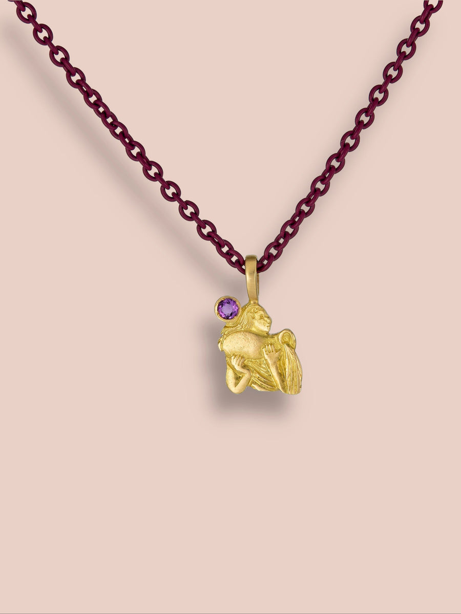 Lo Zodiaco - Aquarius Pendant - Amethyst