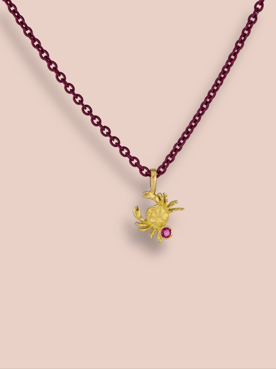 Lo Zodiaco - Cancer Pendant  - Ruby