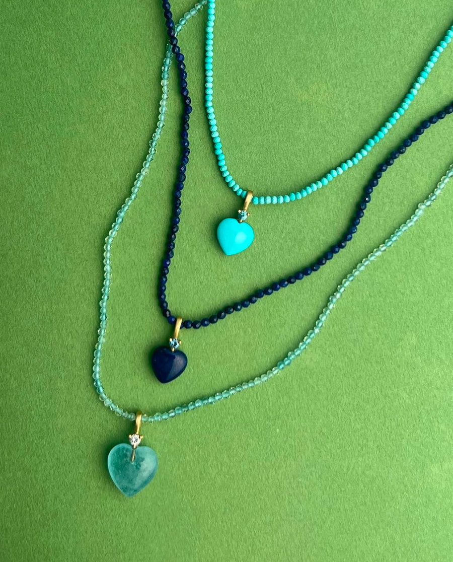 Tiny Collanina beaded necklace - Turquoise