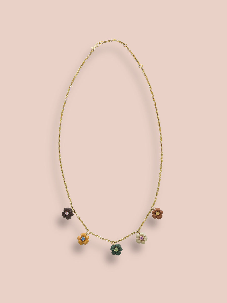 Multicolor Lava flower necklace - Sapphire