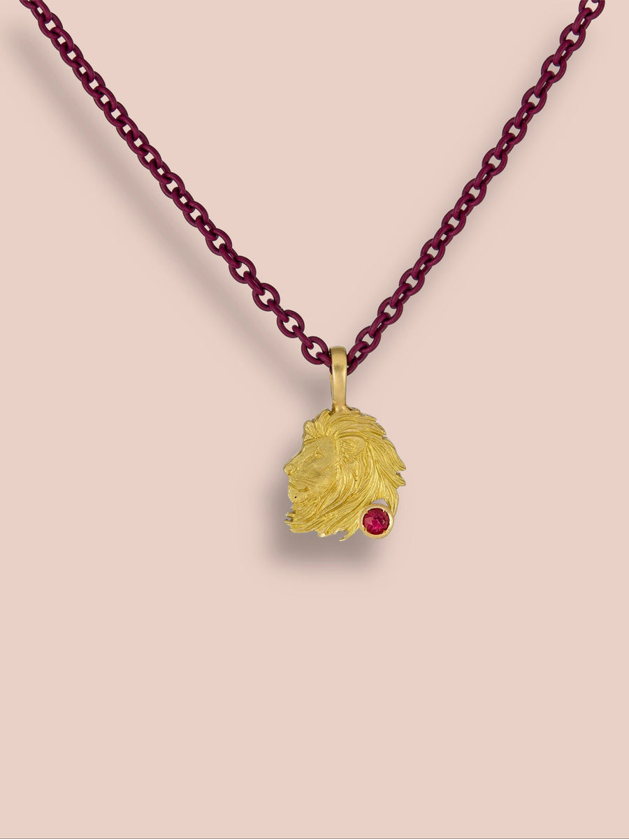 Lo Zodiaco - Leo  Pendant - Red Spinel
