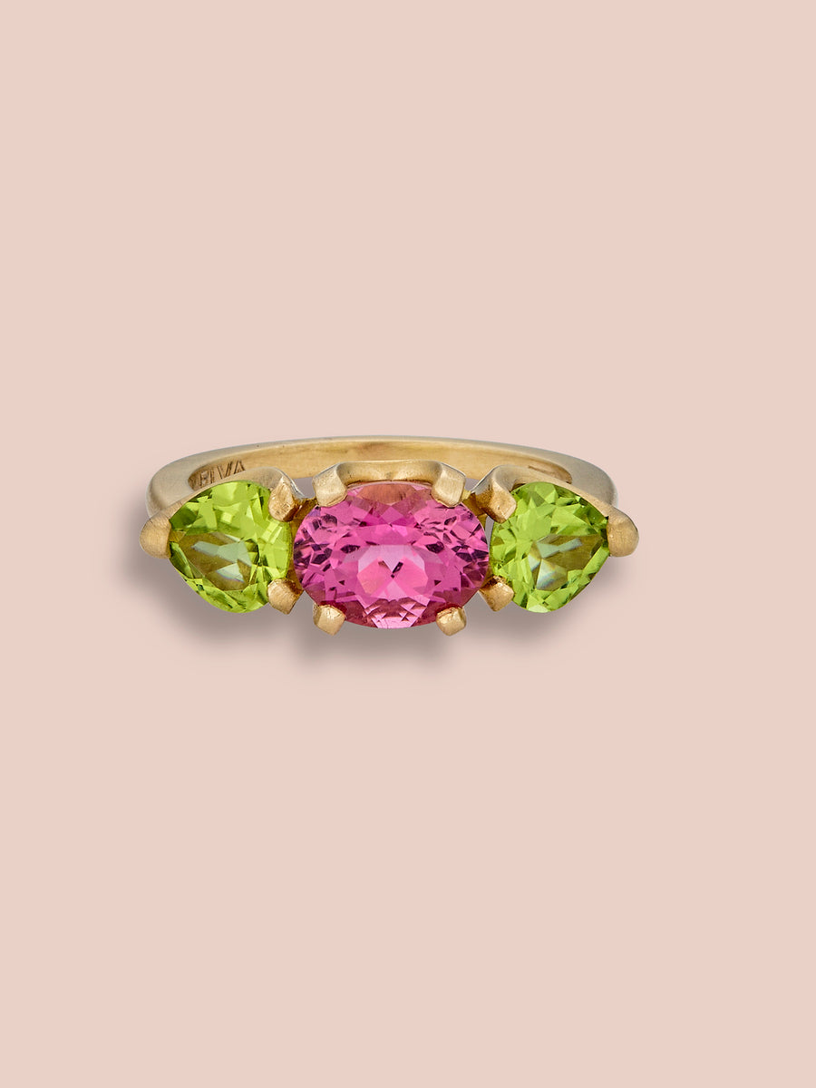 Tourmaline and Peridot Matilde Ring