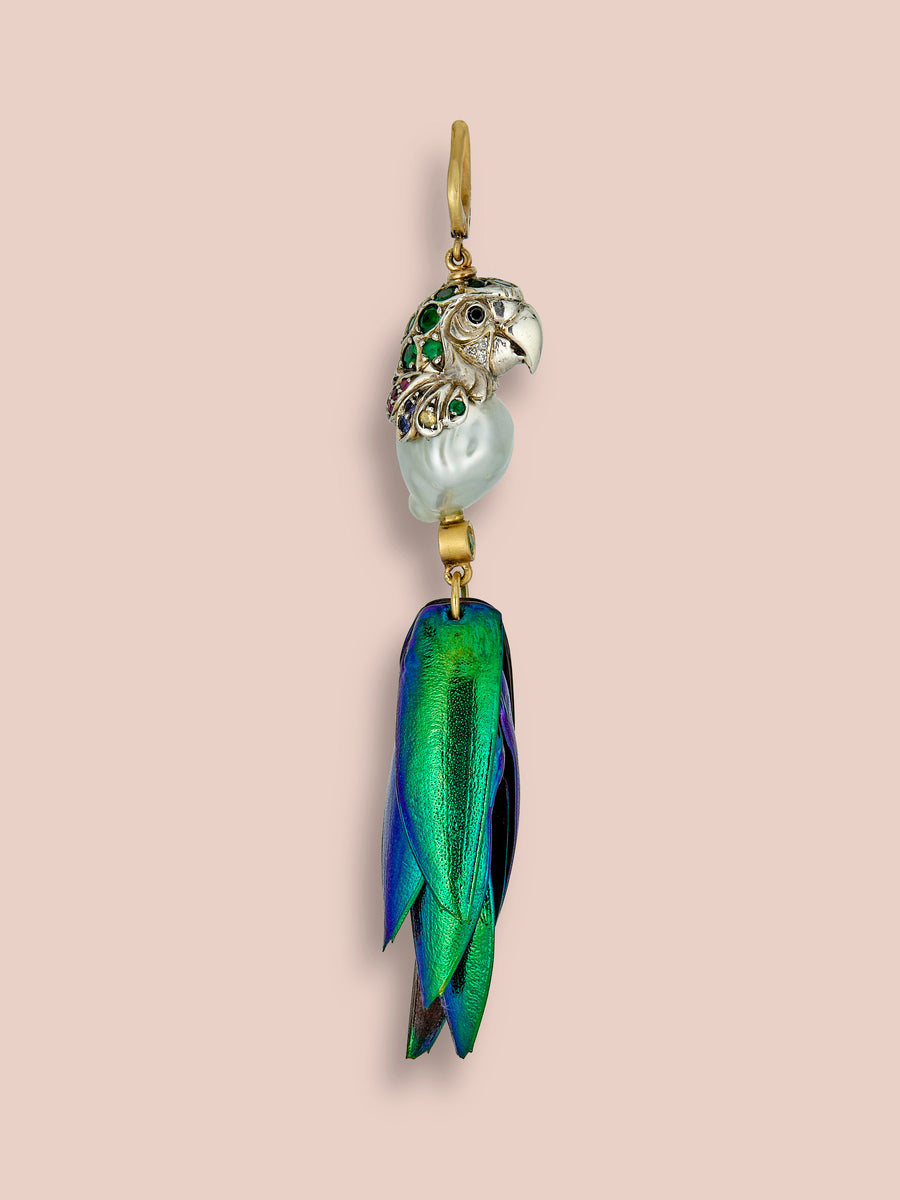Pappagallo Single Earring - Parrot - Rainbow