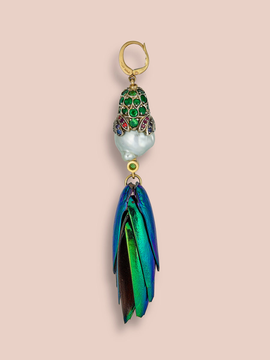 Pappagallo Single Earring - Parrot - Rainbow