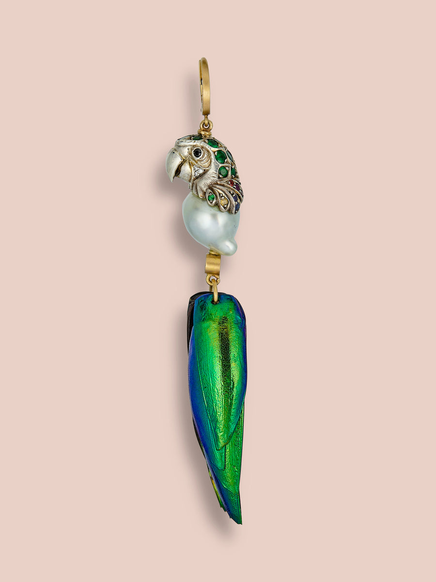 Pappagallo Single Earring - Parrot - Rainbow