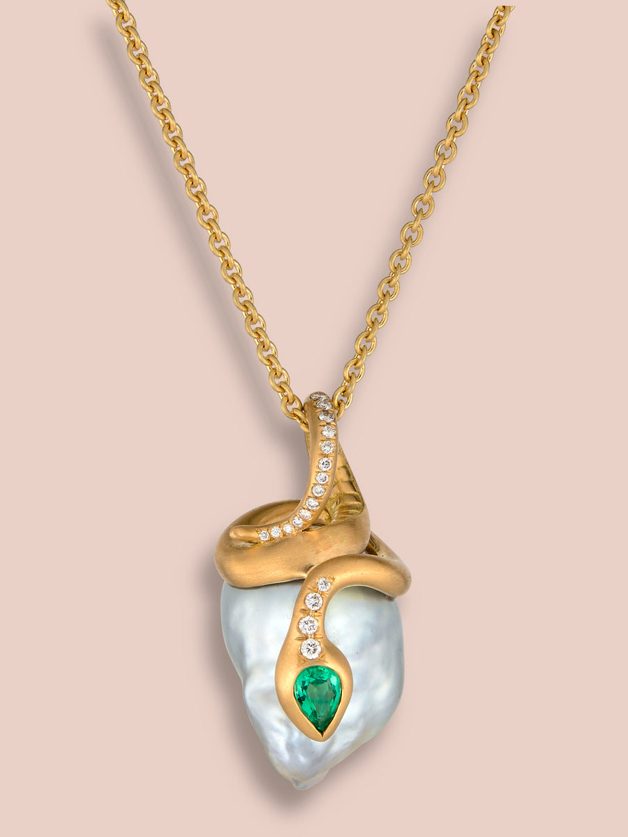 Serpente Pendant - Snake - South Sea Pearl