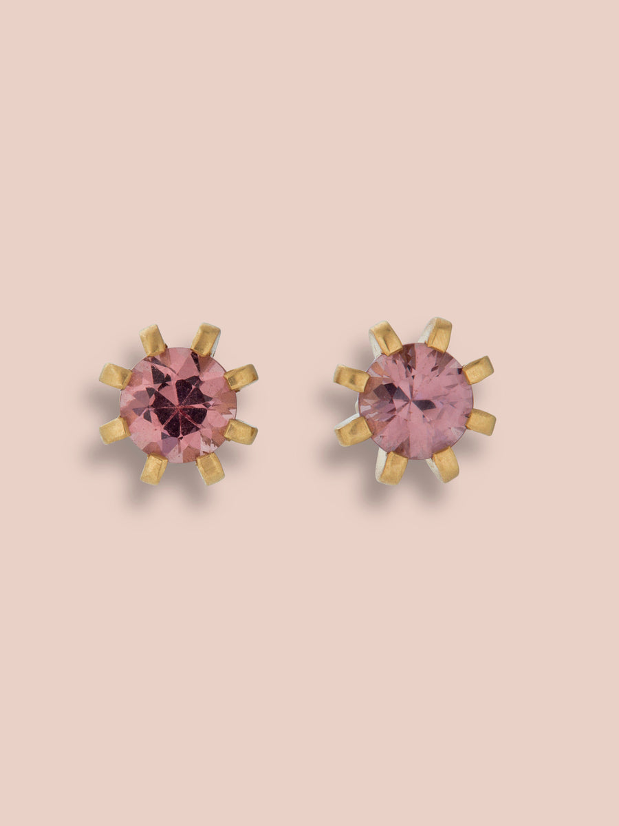 Large Stella heirloom studs - Color change Garnet