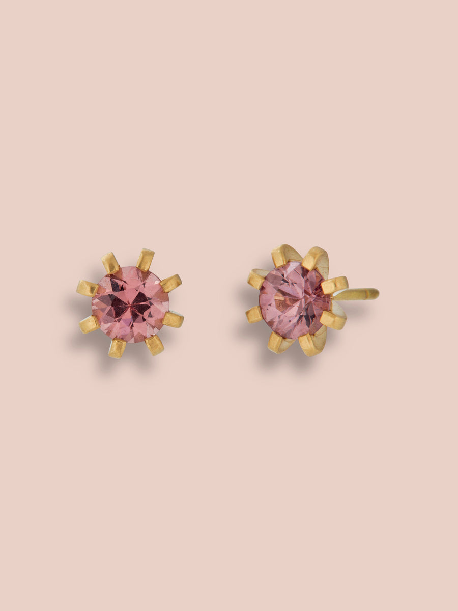 Large Stella heirloom studs - Color change Garnet