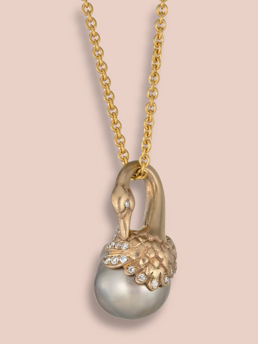 Cigno Pendant - Swan- Tahitian Pearl