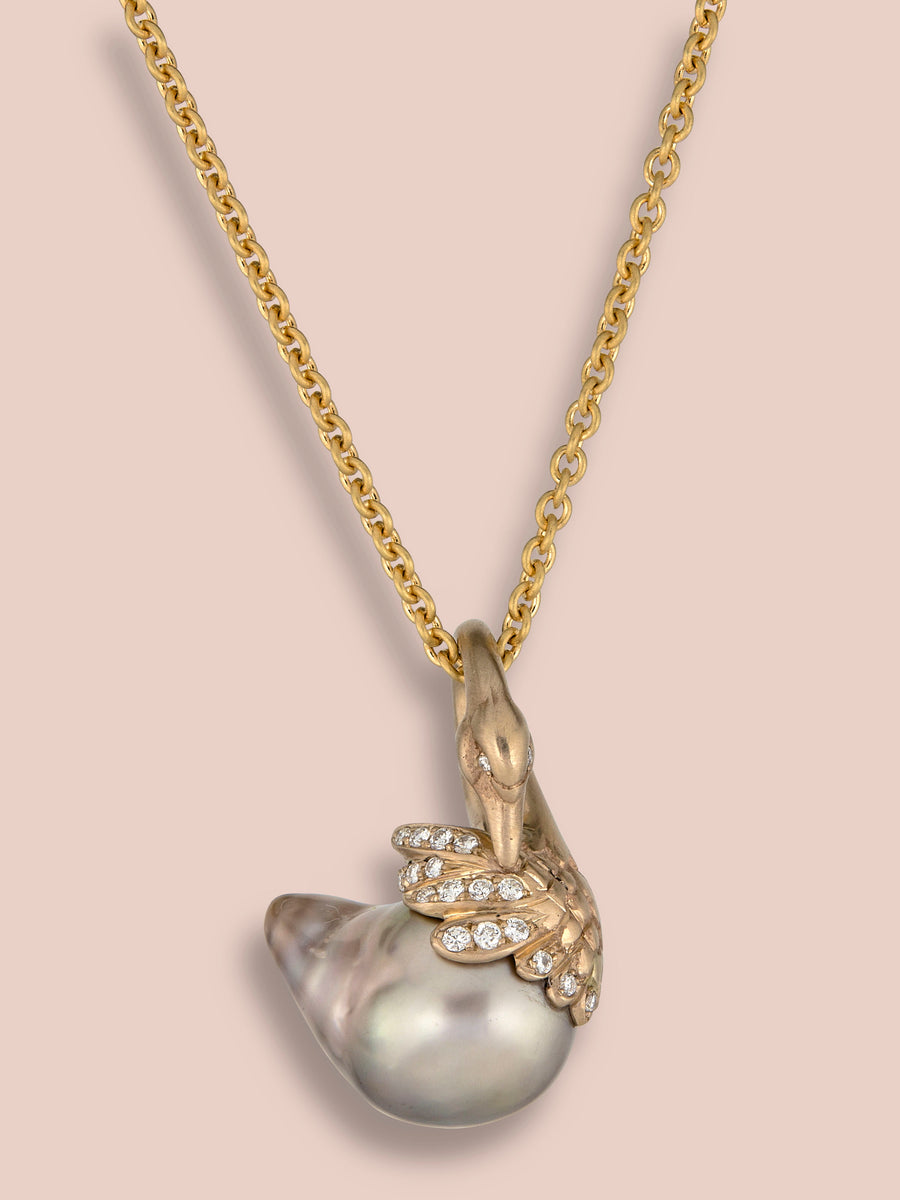 Cigno Pendant - Swan- Tahitian Pearl