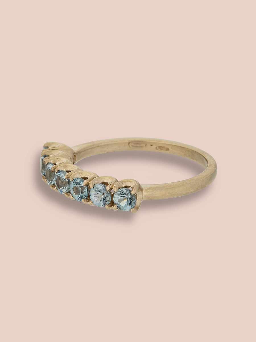 7 stone band ring - Grey Spinel