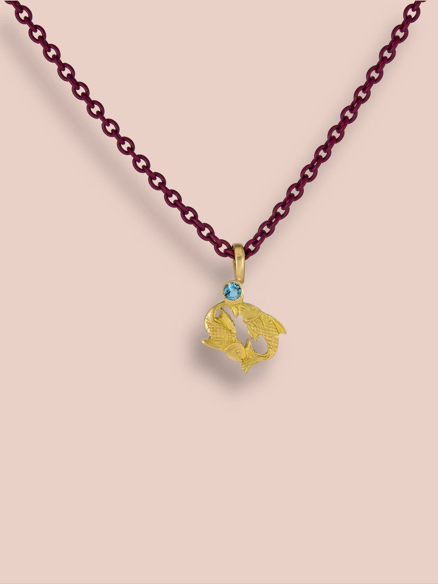 Lo Zodiaco - Pisces Pendant - Aquamarine
