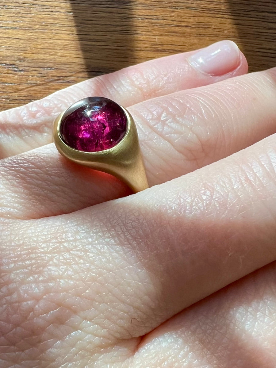 Round Anello all'Inglese ring - 4.00ct Rubellite
