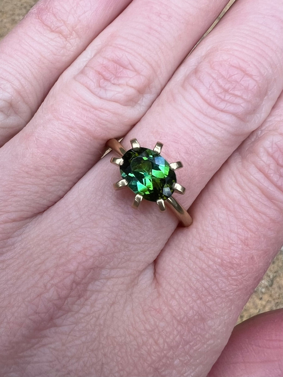 Stella Ring - Oval Green Tourmaline