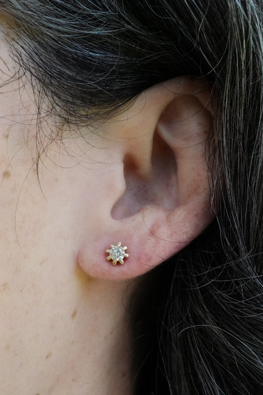 Small Stella heirloom studs - Diamond