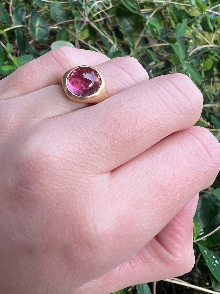 Round Anello all'Inglese ring - 3.80ct Pink Tourmaline