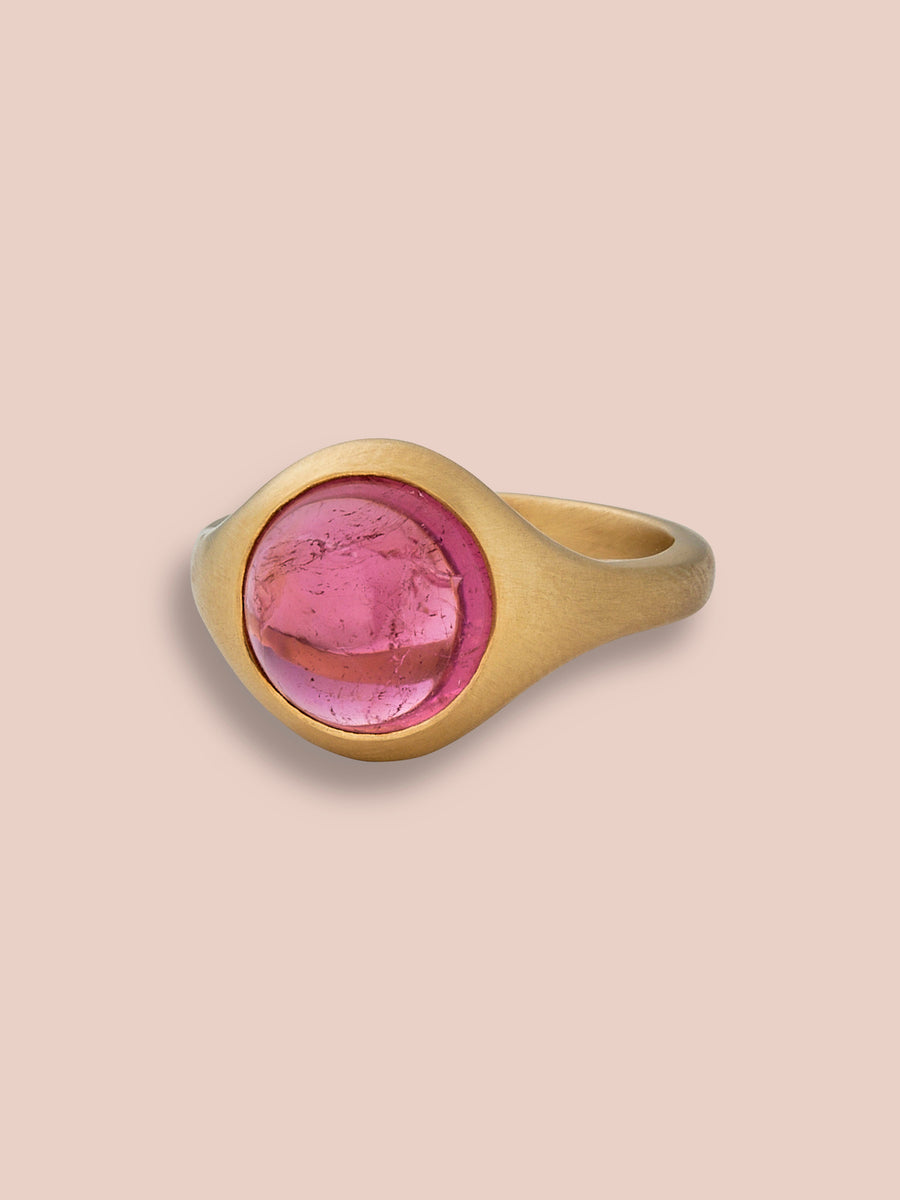 Round Anello all'Inglese ring - 3.80ct Pink Tourmaline