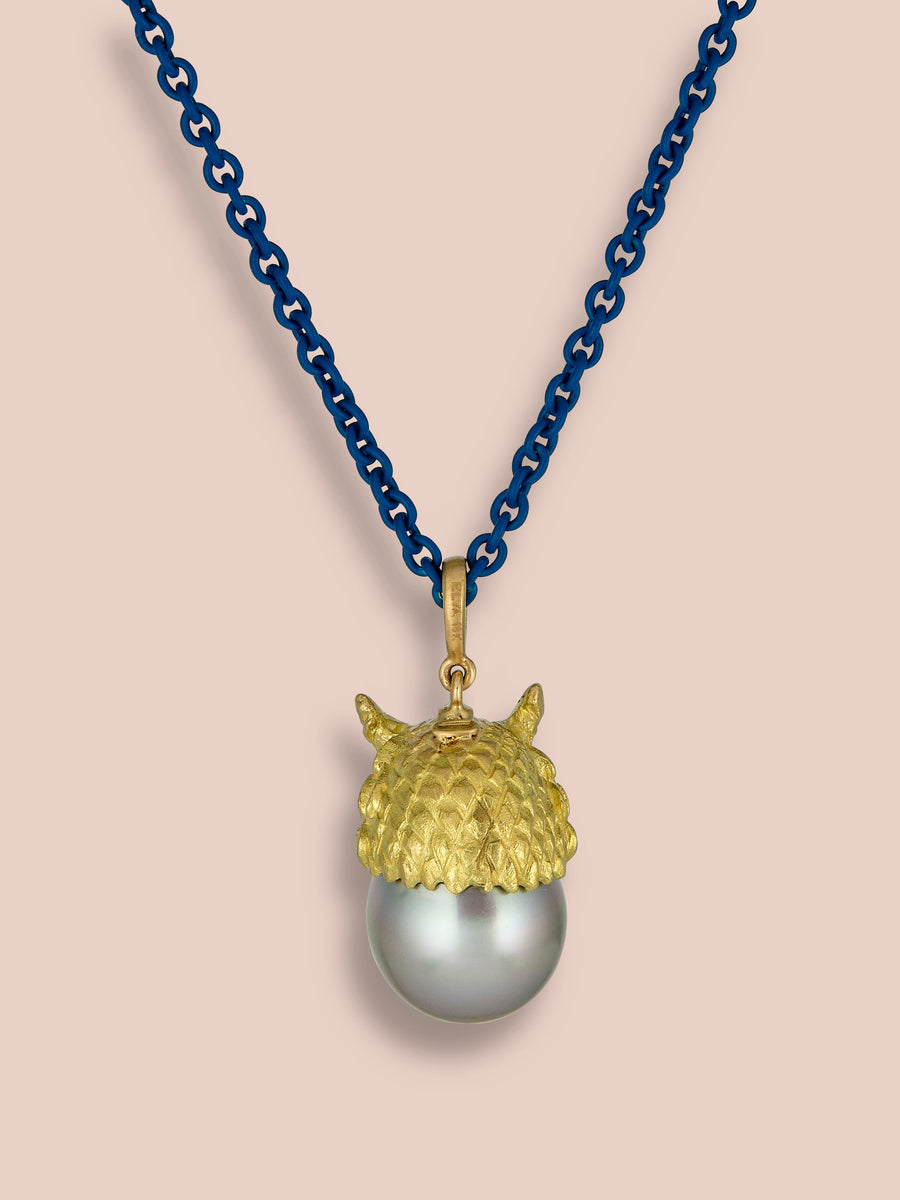 Owl Pendant - Civetta - Tahitian Pearl