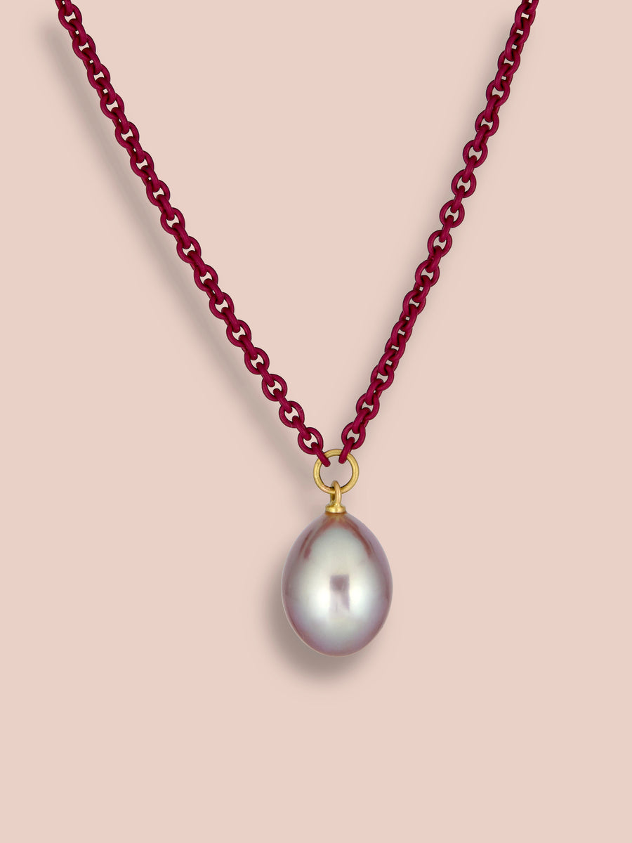 Cromia necklace - Burgundy + Pearl