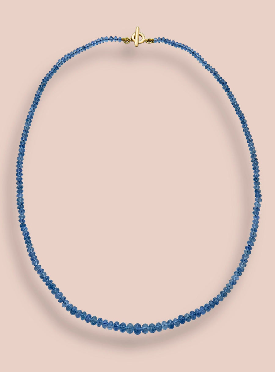 Sapphire smooth graduated beaded necklace