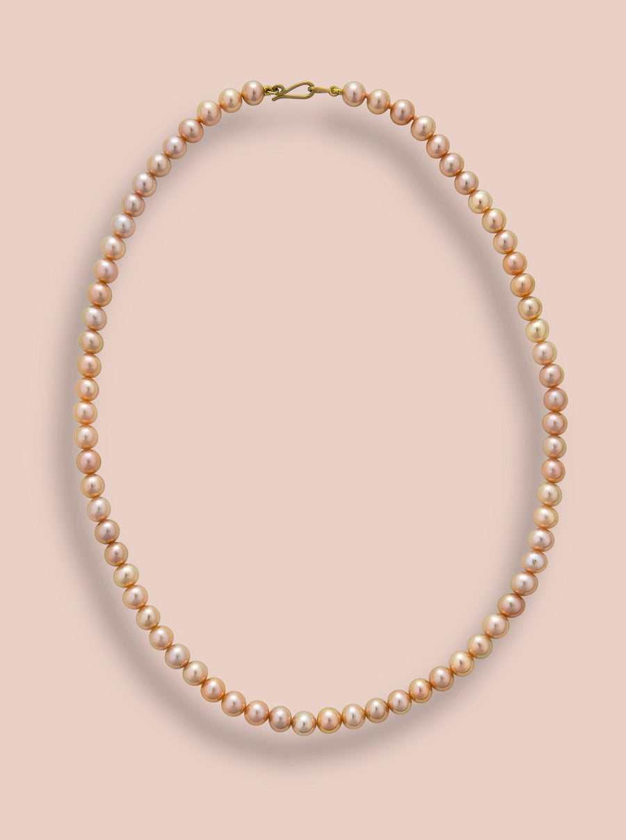 Peach  pearl necklace