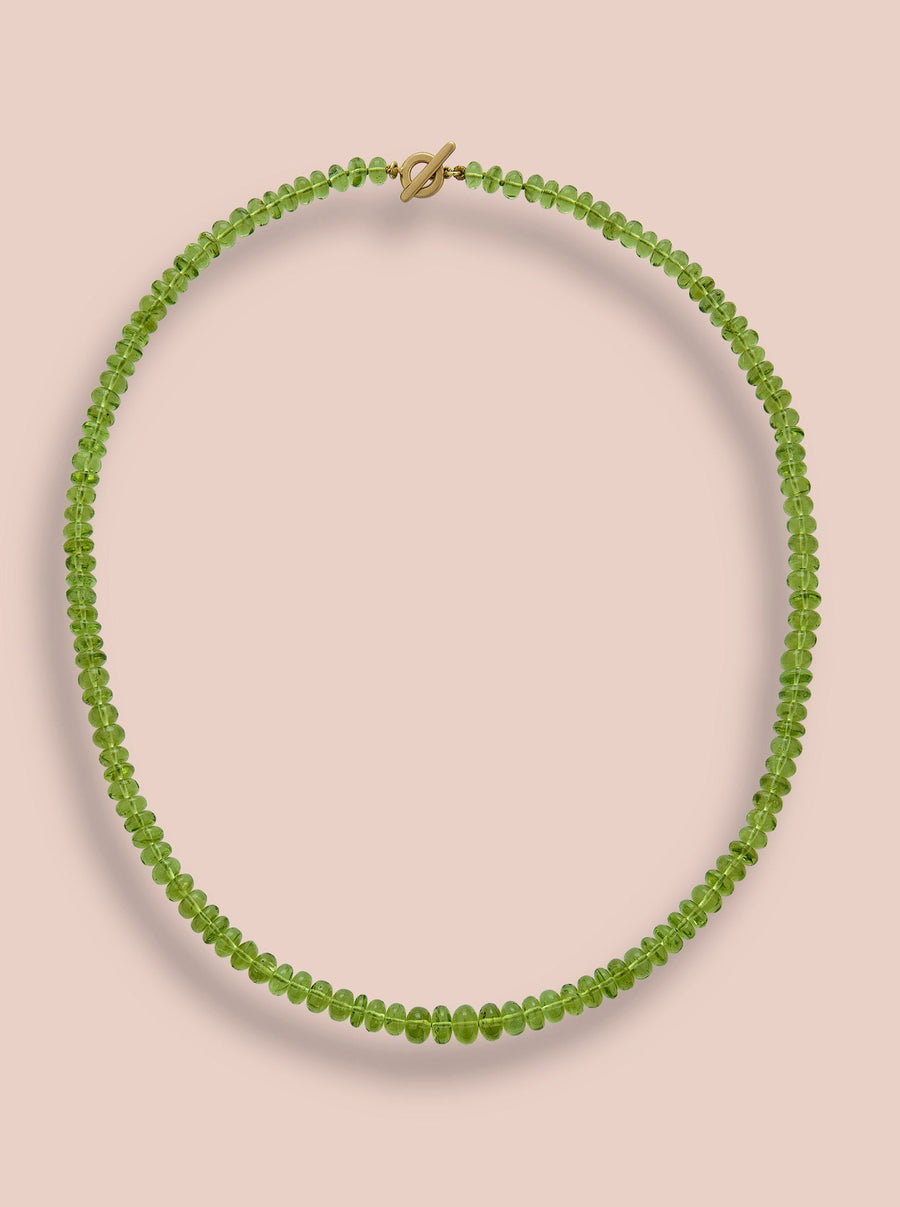 Peridot smooth graduated beaded necklace