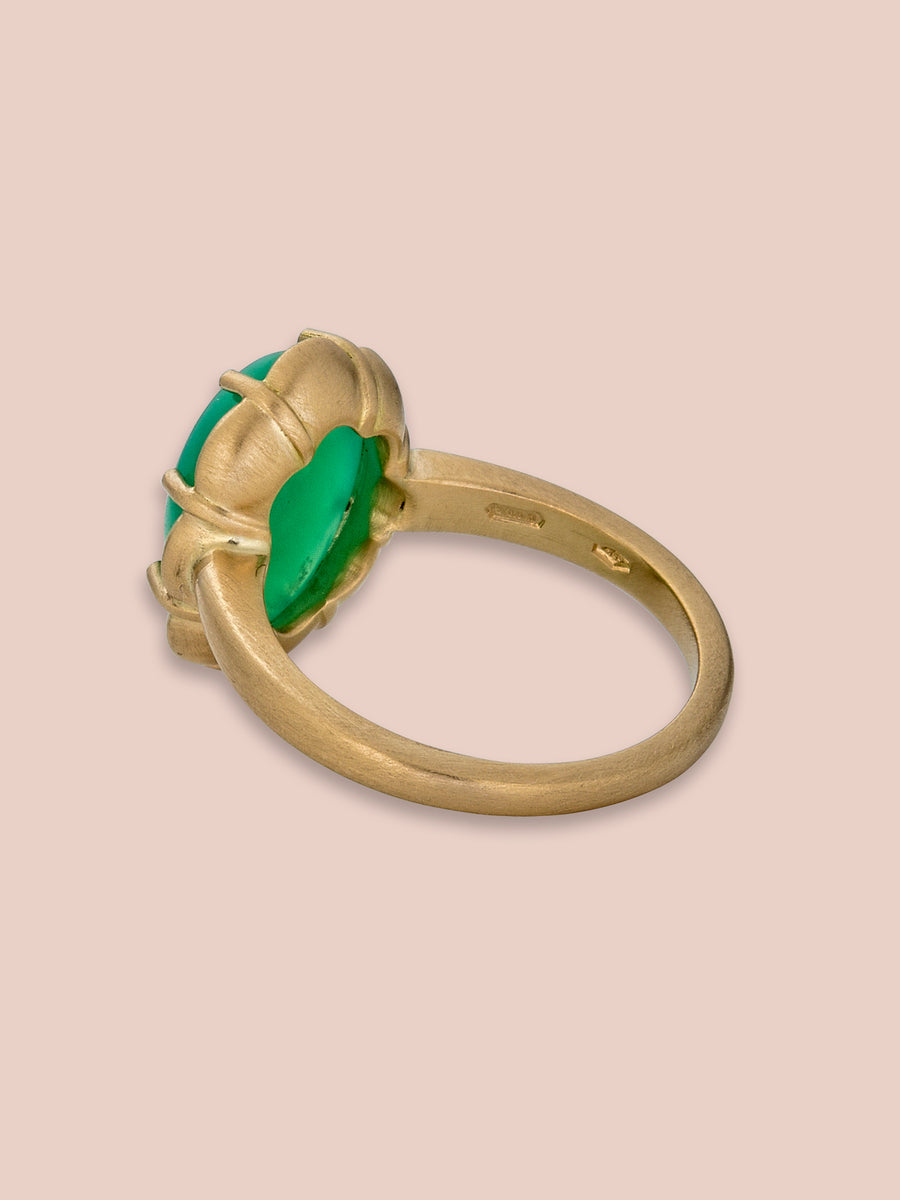 Petite Margot Ring - 3.87ct Chrysoprase