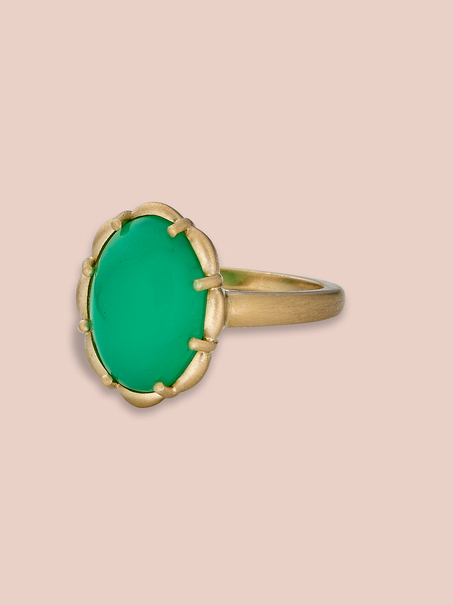 Petite Margot Ring - 3.87ct Chrysoprase