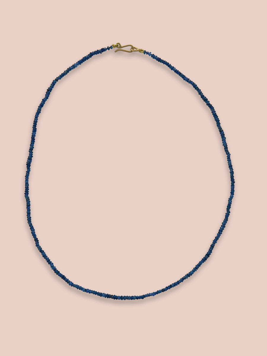 Tiny sapphire Collanina beaded necklace