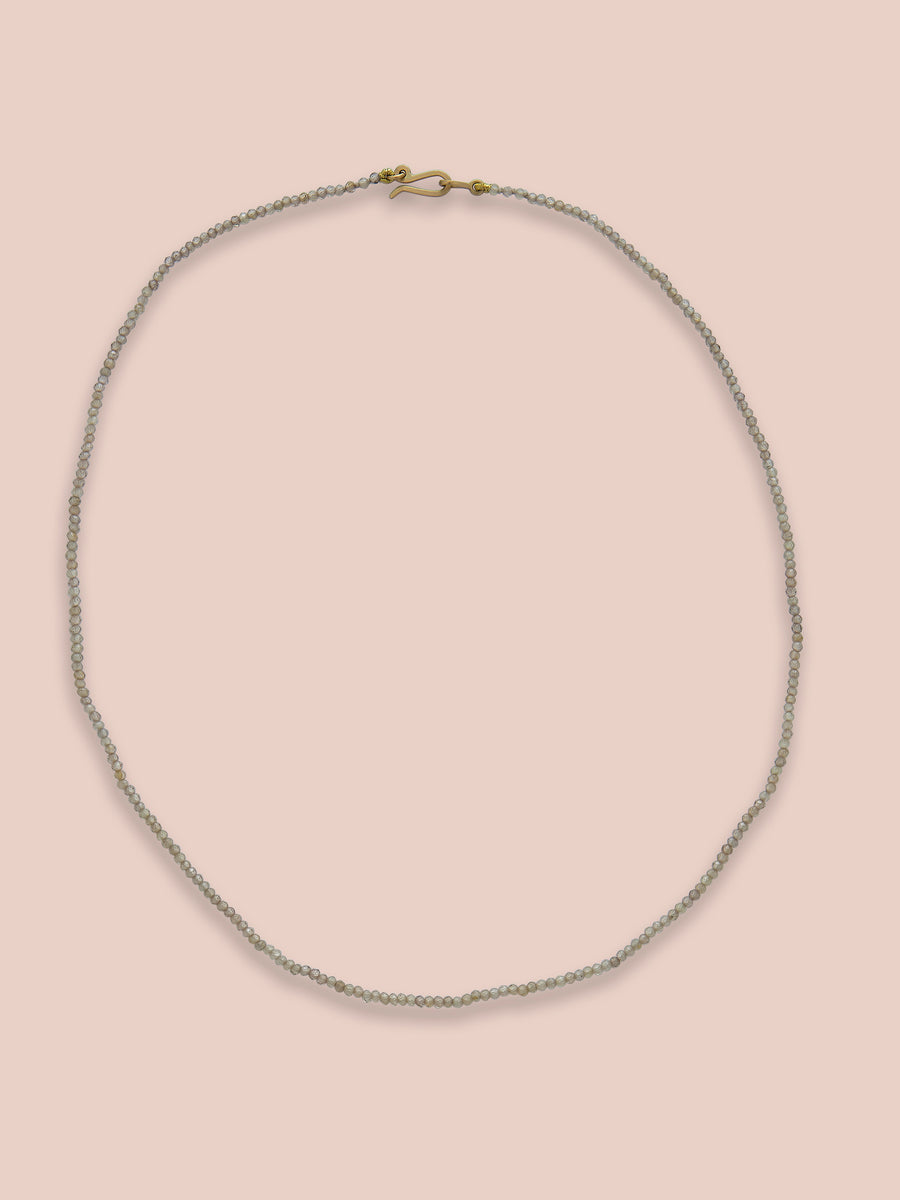 Tiny champagne zircon Collanina beaded necklace