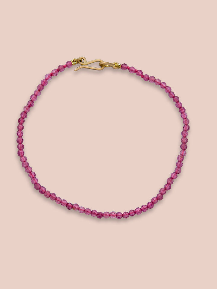 12X7MM Oval Cabochon Pink Tourmaline Chain Bracelet with Diamond Accen