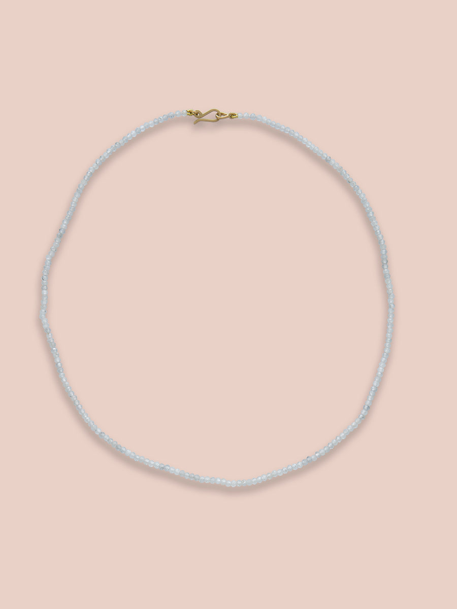 Tiny white zircon Collanina beaded necklace