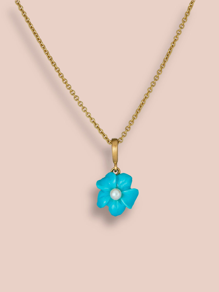 Fiore Pendant - Turquoise and Akoya Pearl