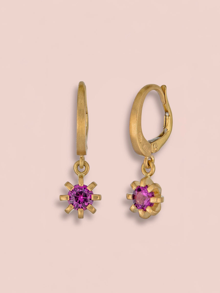 Stella heirloom pendant earrings - Rhodolite Garnet