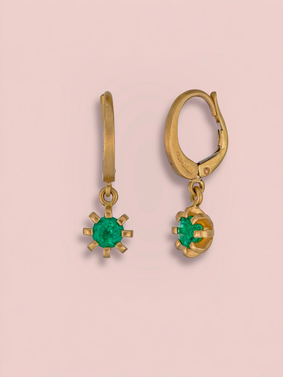 Stella heirloom pendant earrings - Emerald