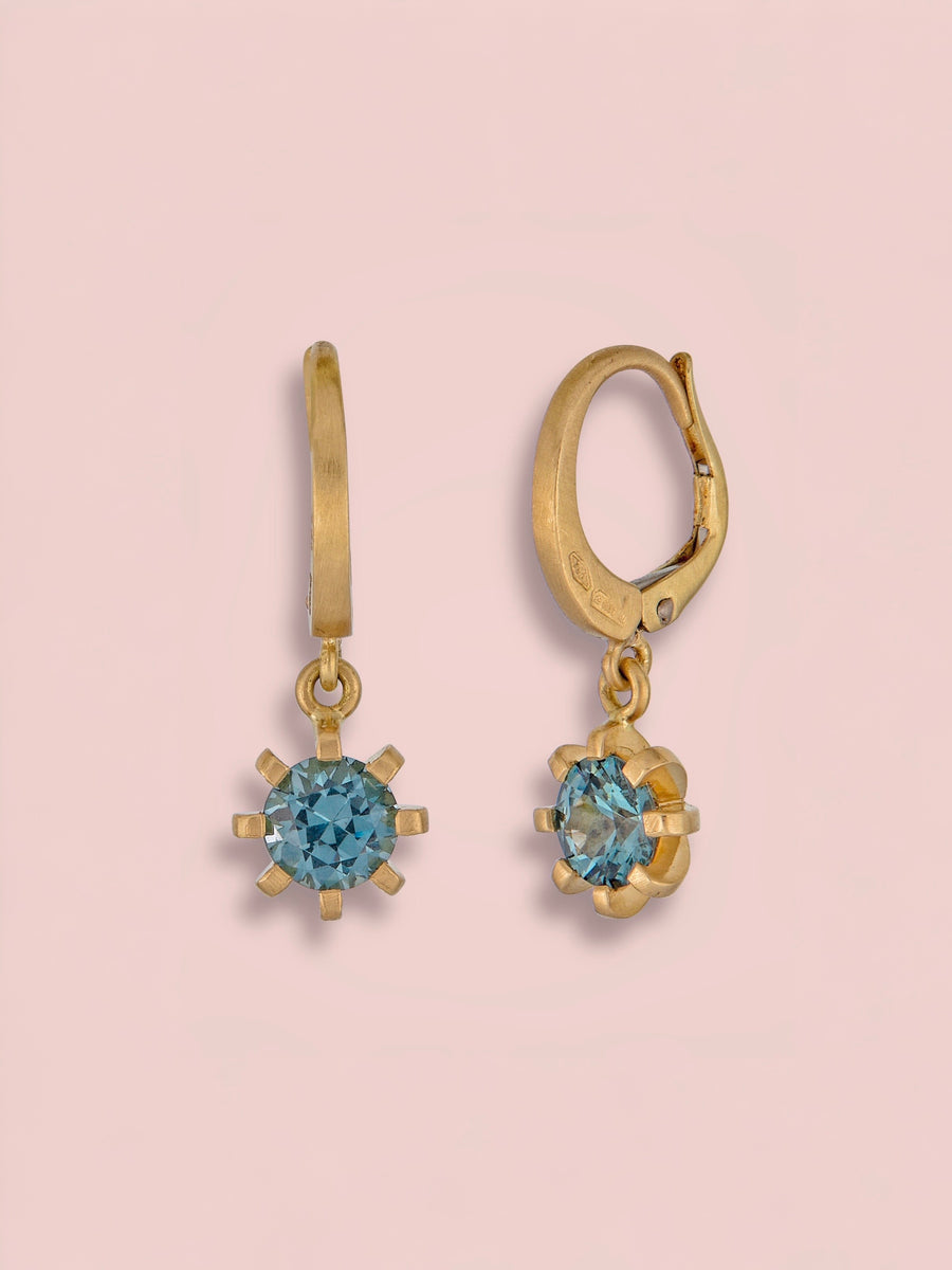 Stella heirloom pendant earrings - Blue Spinel