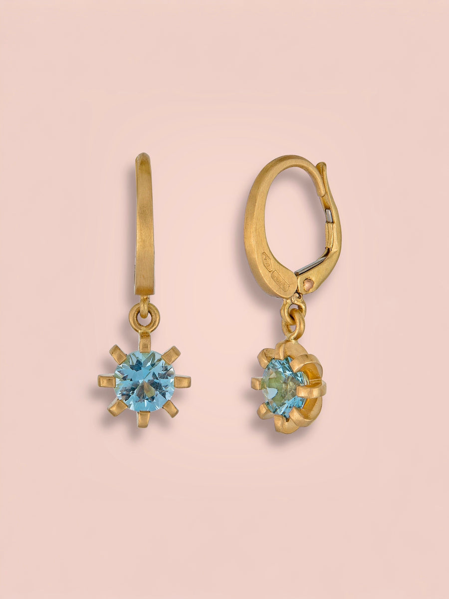 Stella heirloom pendant earrings - Aquamarine