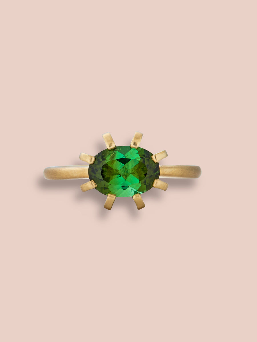 Stella Ring - Oval Green Tourmaline