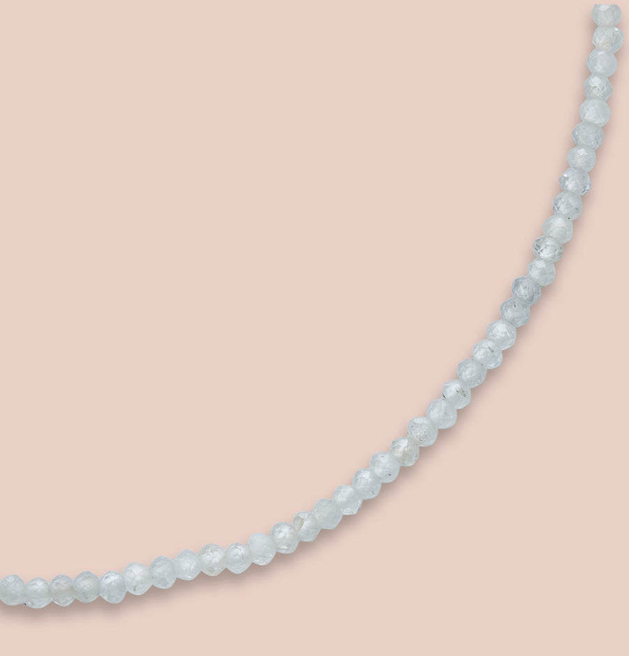 Tiny white zircon Collanina beaded necklace