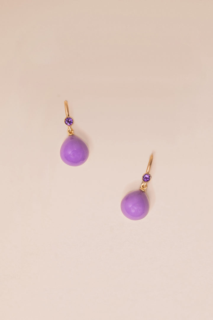 Sapphire and Peach Moonstone Everyday drop earrings – Elva Studio LLC