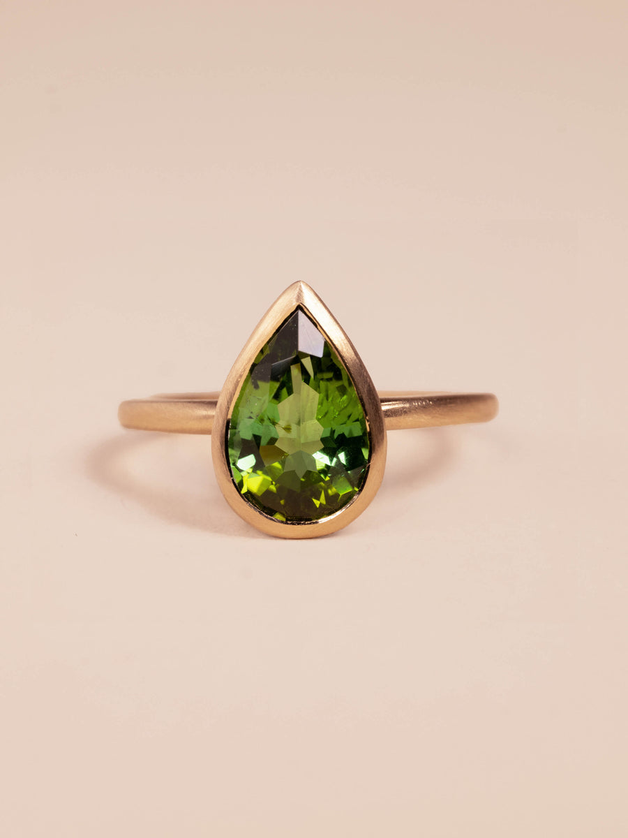 Goccia ring - 2.23ct Green Tourmaline